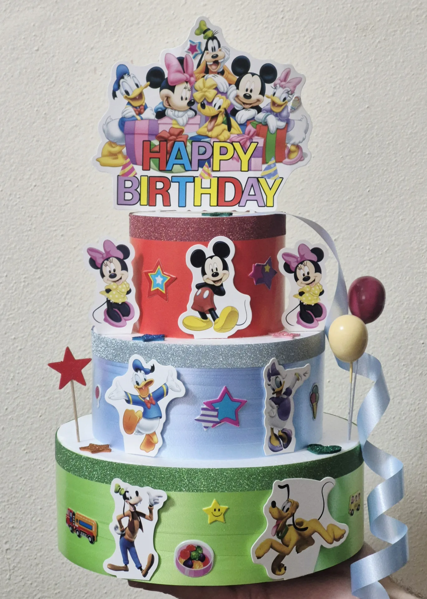 Torta in polistirolo tema Topolino e la casa del divertimento