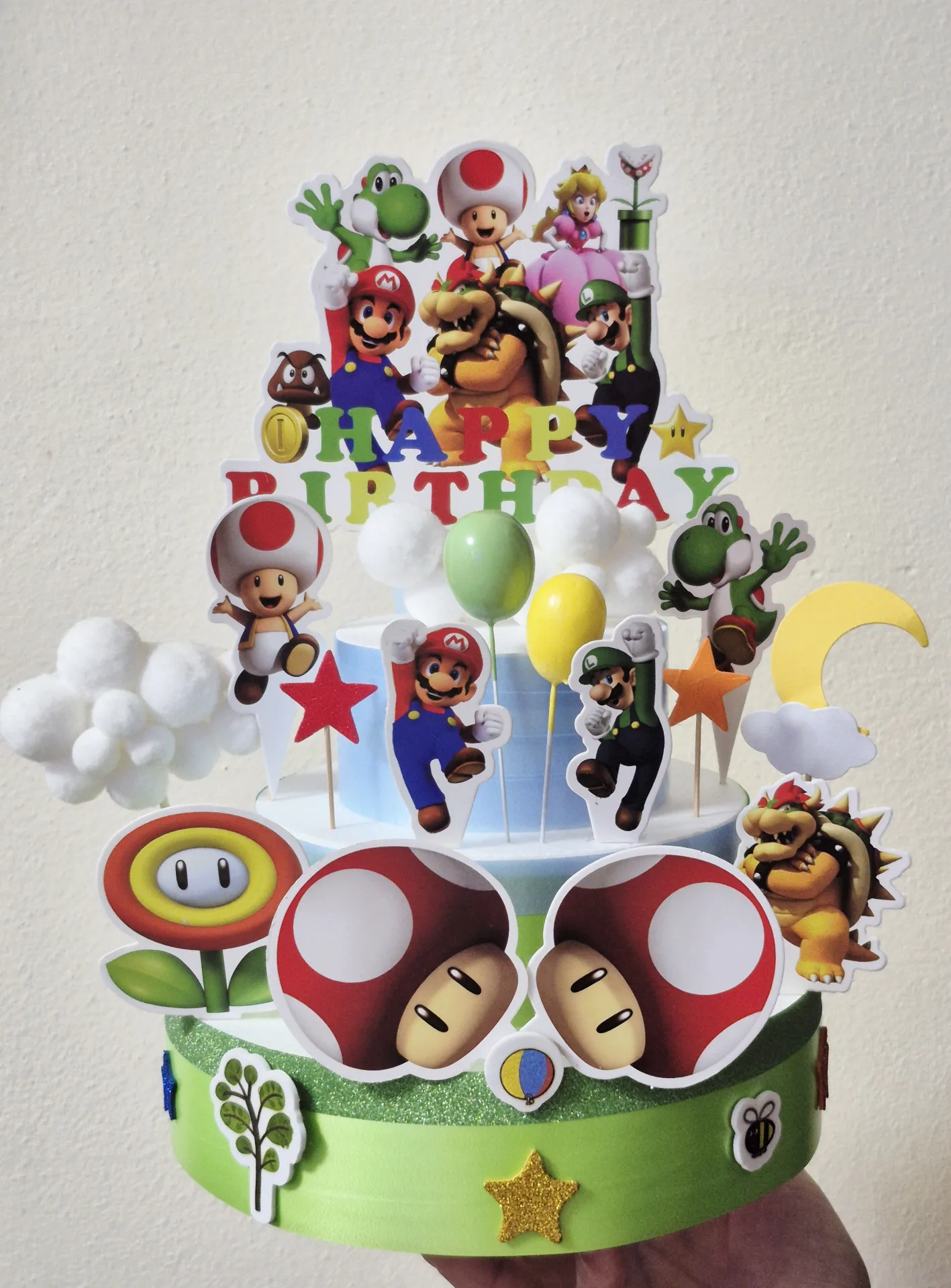 Torta in polistirolo tema Super Mario