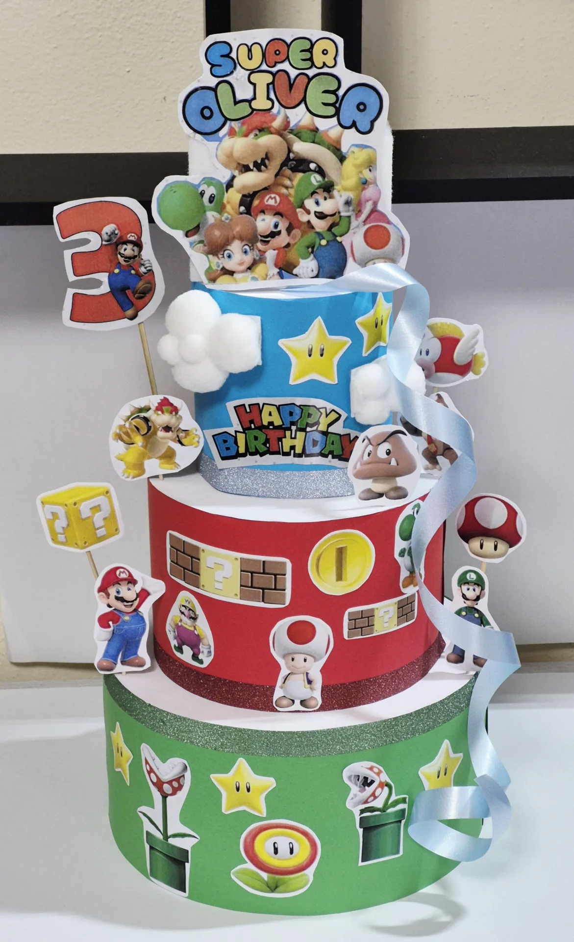Torta in polistirolo tema Super Mario