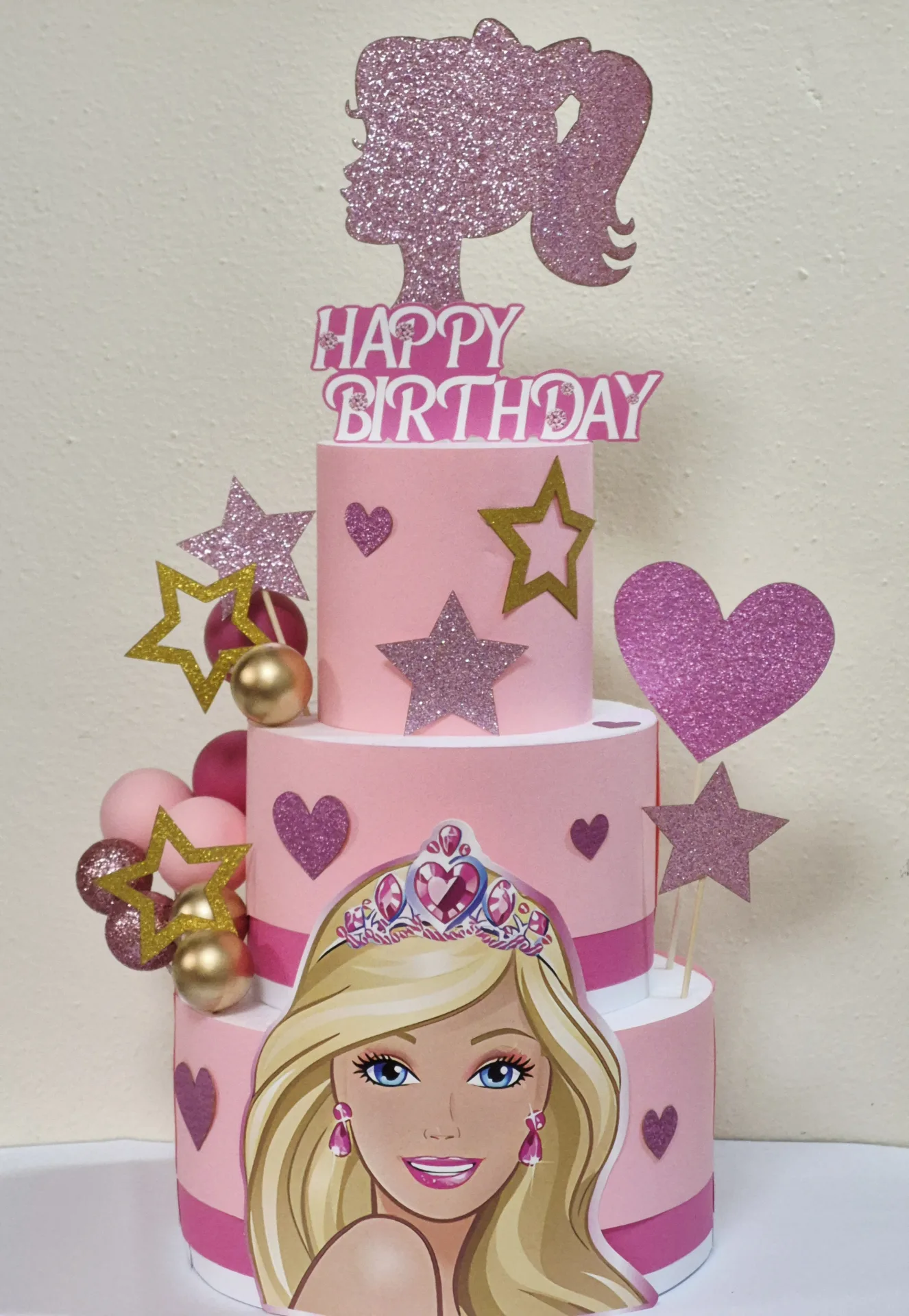 Torta finta tema Barbie