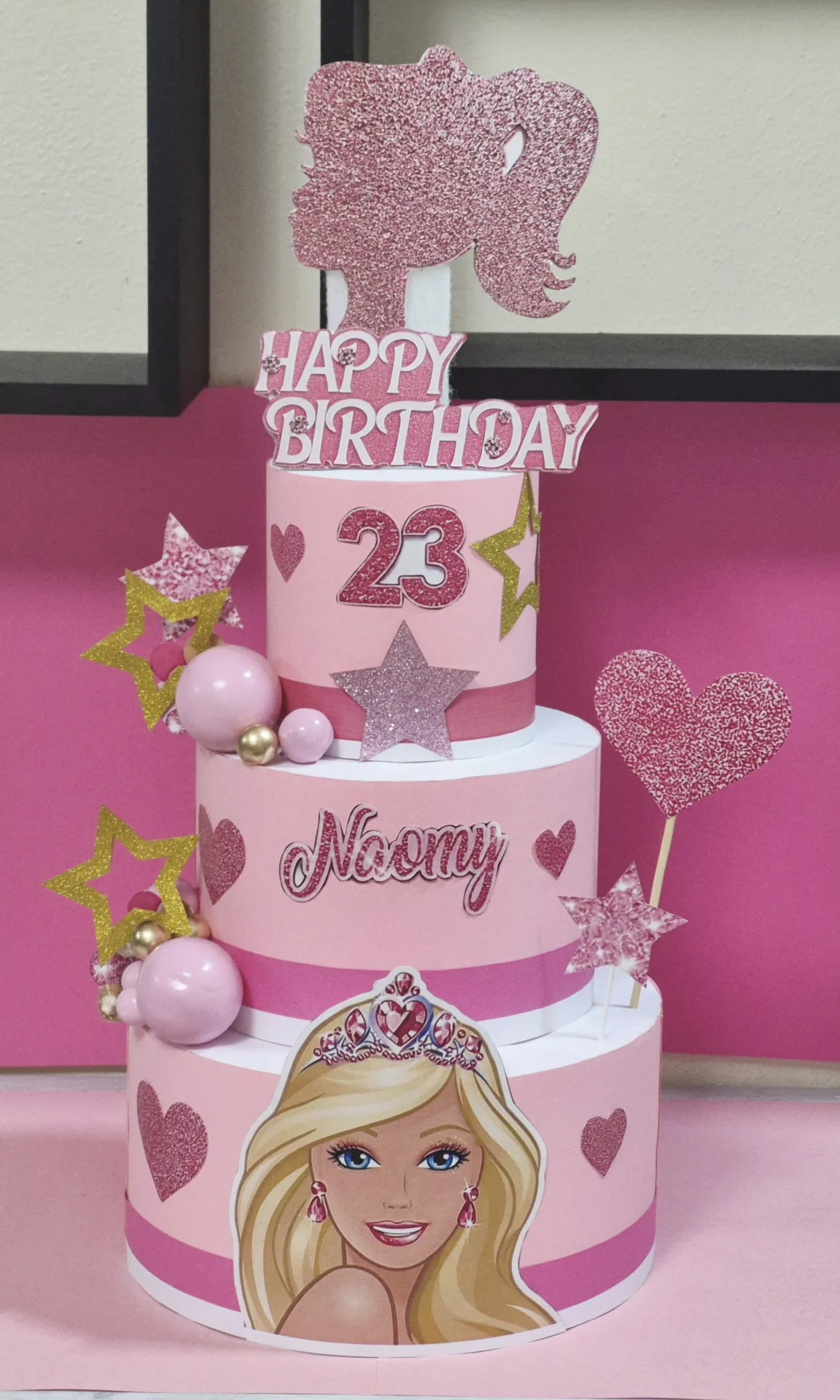 Torta finta tema Barbie