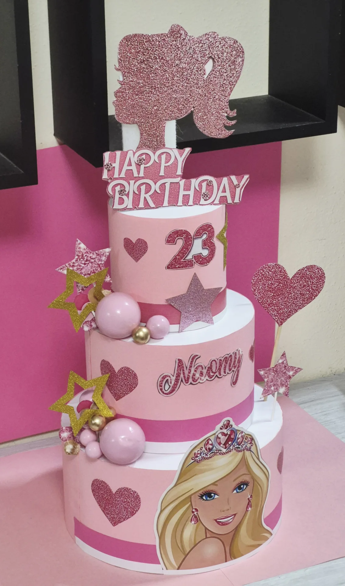 Torta finta tema Barbie — Foto