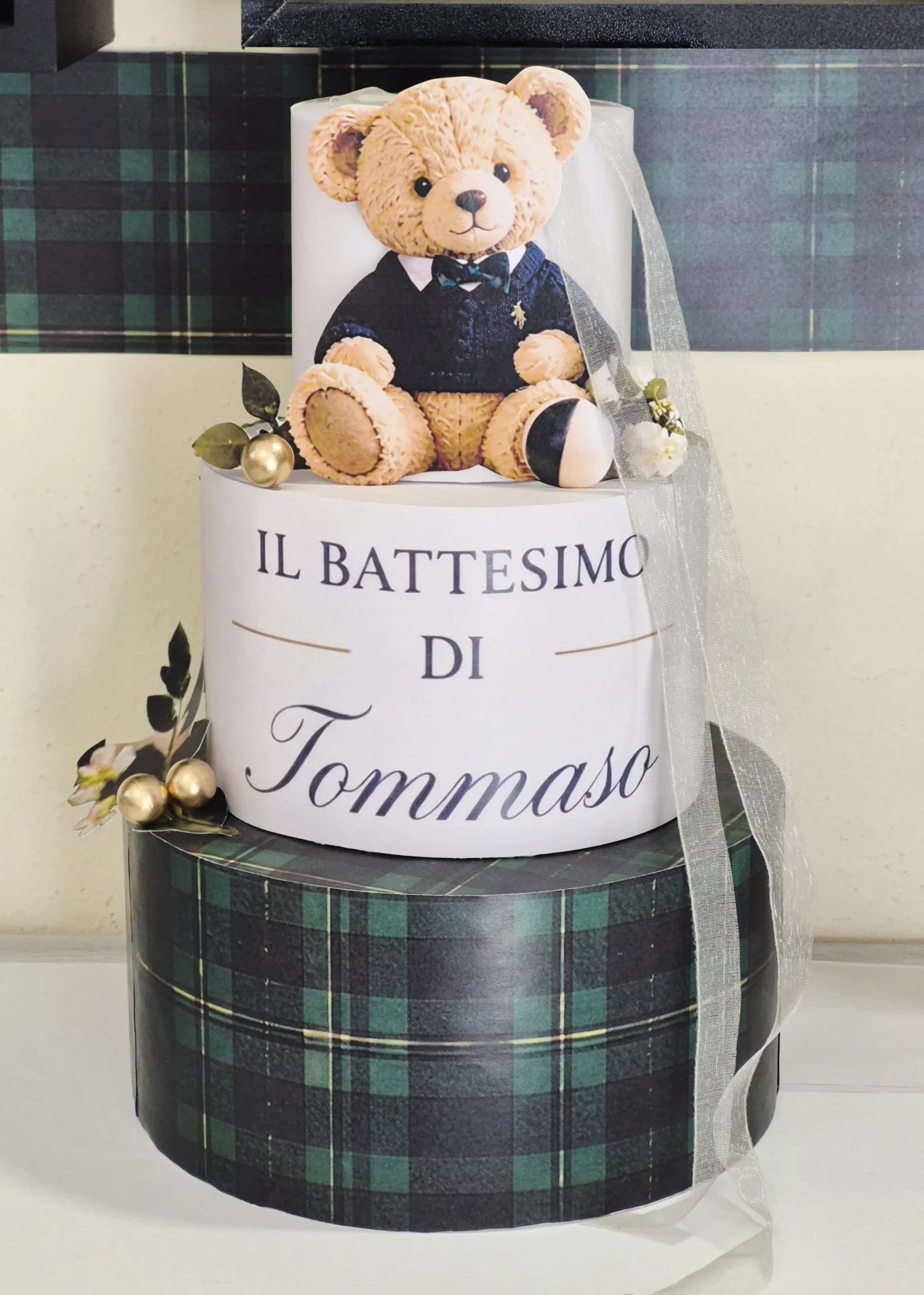 Torta in polistirolo tema Battesimo