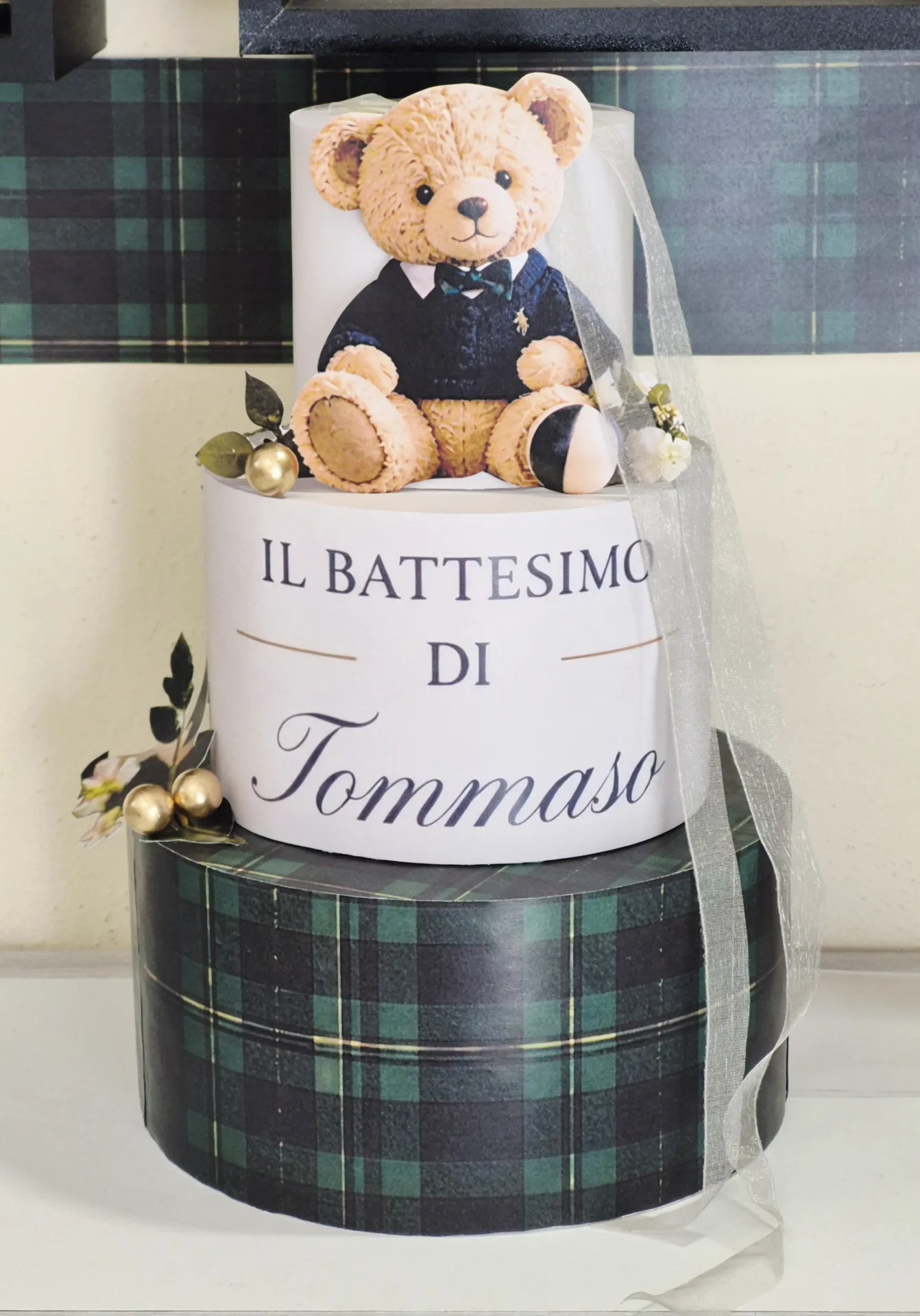 Torta in polistirolo tema Battesimo — Foto