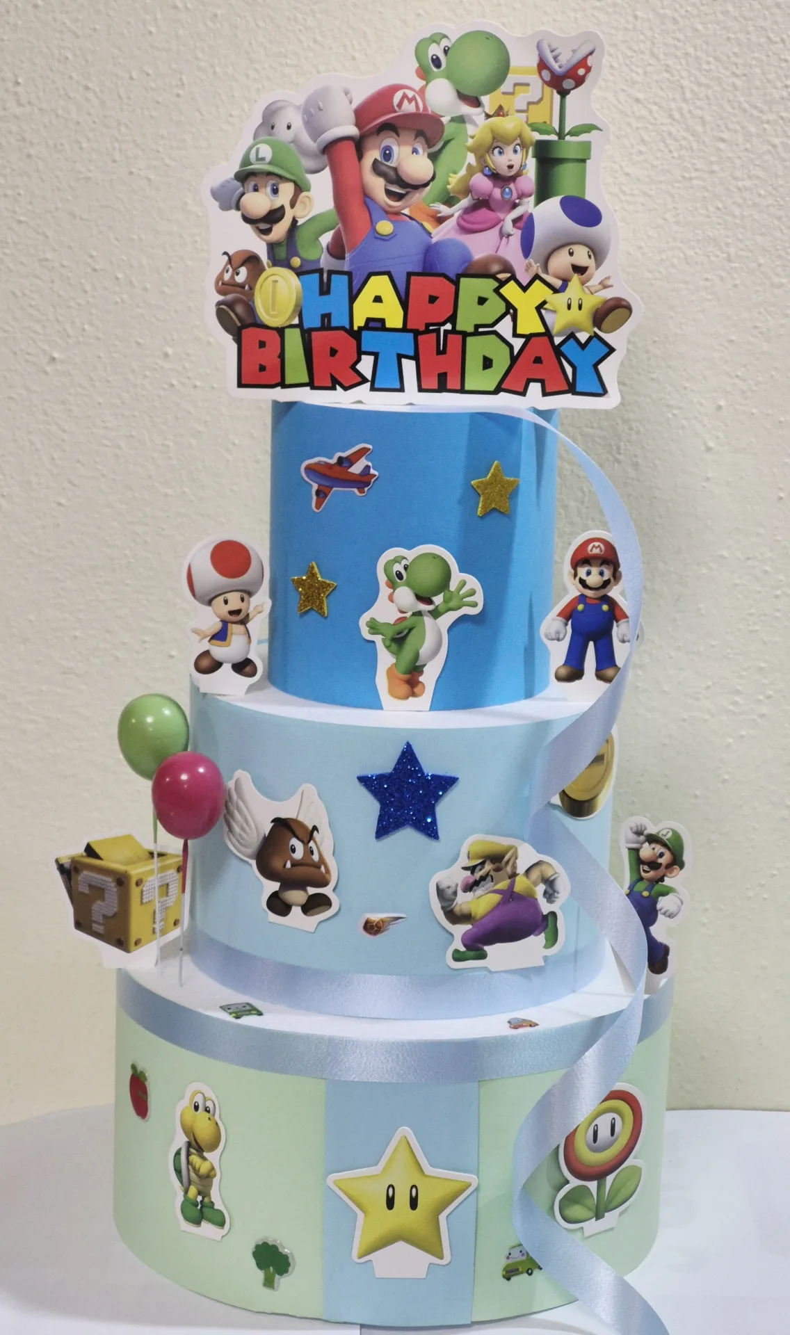 Torta in polistirolo tema Super Mario